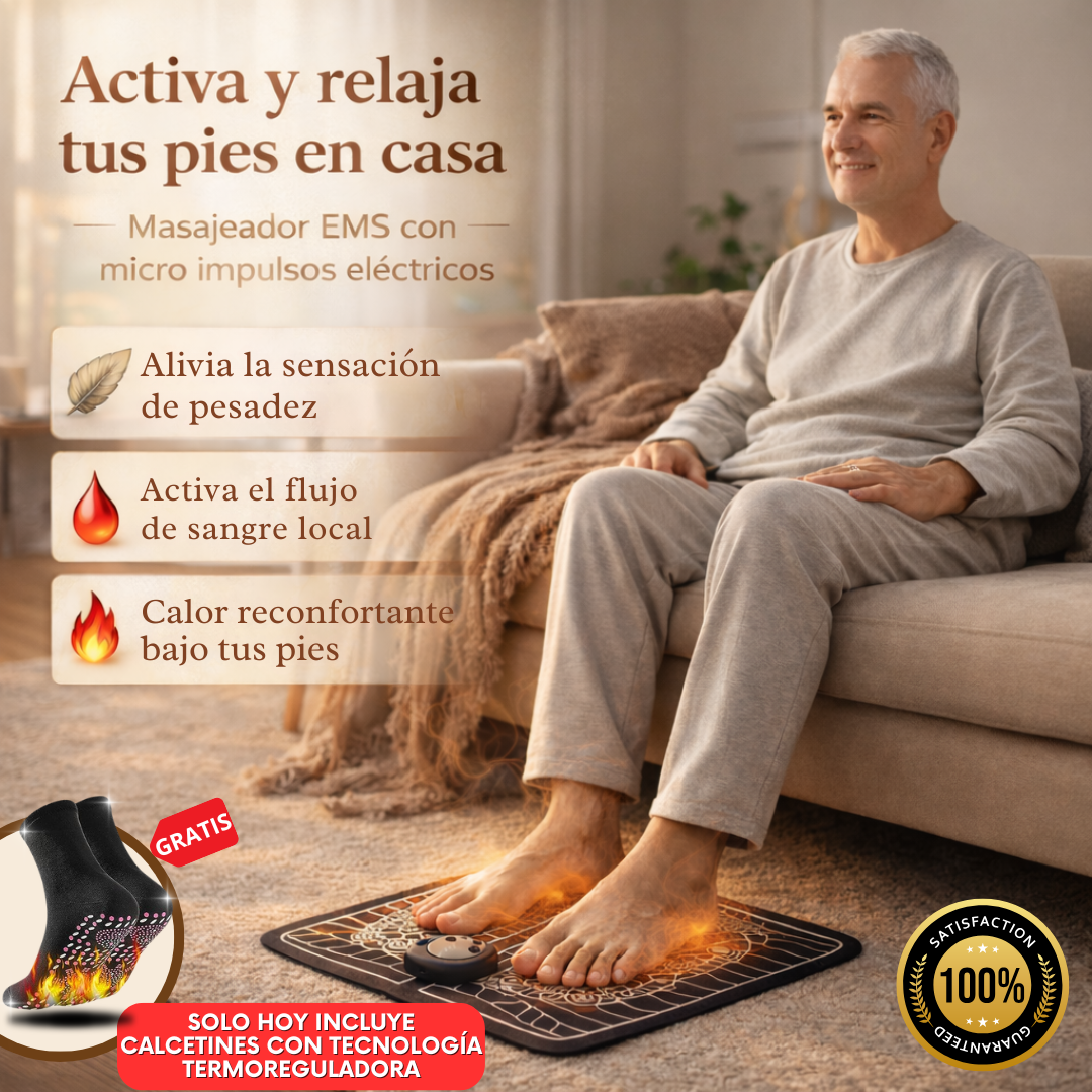 FOOTCONFORT™ - El único masajeador portátil que alivia tus pies en menos de 1 semana. Sentirás calor sin dolor. (Solo hoy incluye calcetines termoreguladores GRATIS)