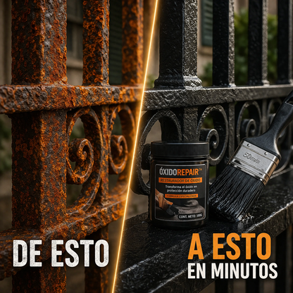 1+1 GRATIS | ÓXIDOREPAIR™  Elimina el Óxido y deja tus rejas como nuevas, sin lijar ni llamar a un pintor. (Solo hoy incluye otro bote y 2 Brochas GRATIS)