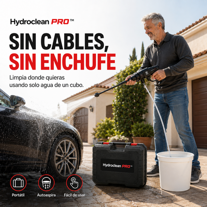 Hydroclean PRO™ - La única pistola de alta presión portátil con maletín profesional que limpia coche, terraza y jardín sin frotar y sin cansarte. (Solo hoy incluye 2 baterías de litio GRATIS)
