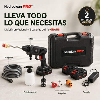 Hydroclean PRO™ - La única pistola de alta presión portátil con maletín profesional que limpia coche, terraza y jardín sin frotar y sin cansarte. (Solo hoy incluye 2 baterías de litio GRATIS)