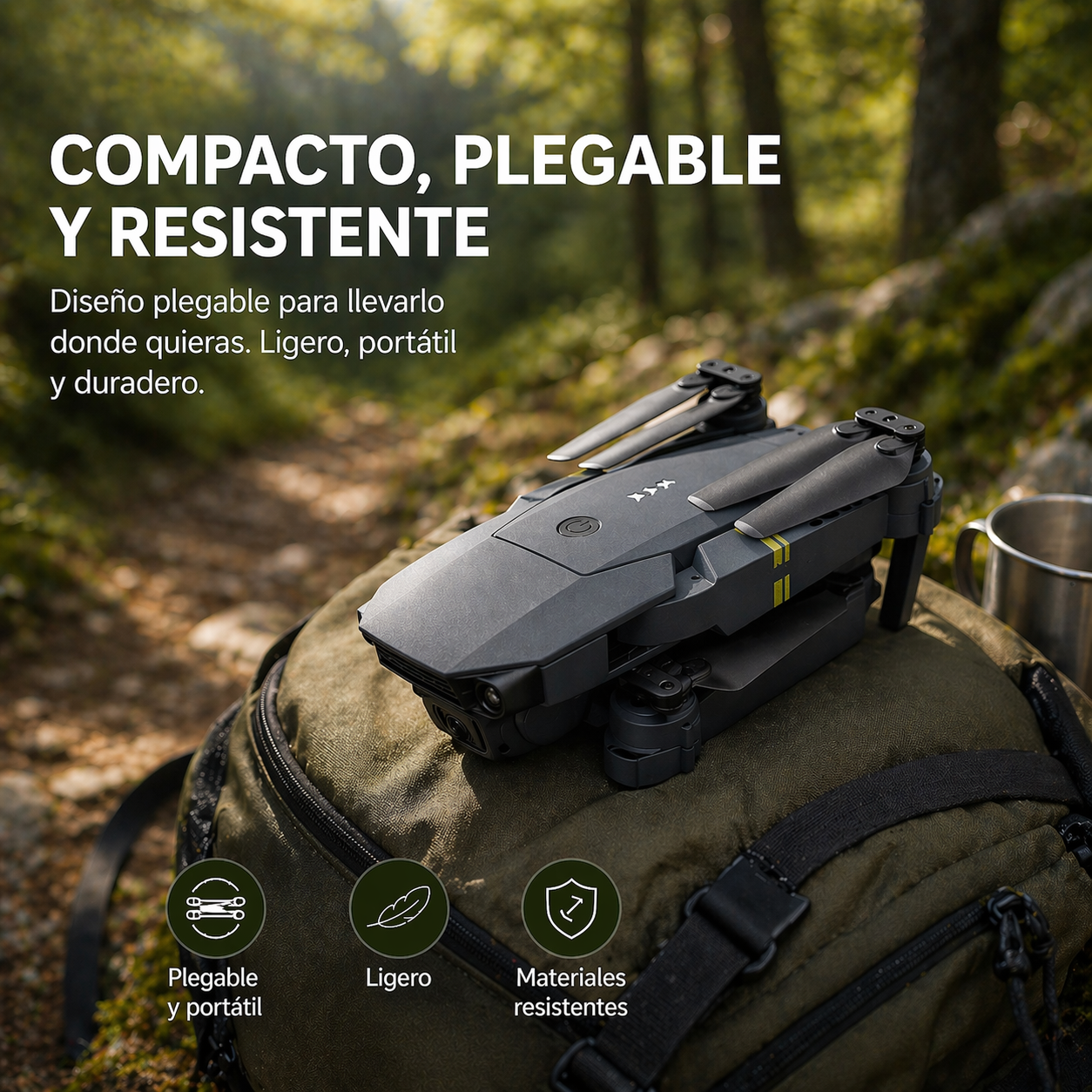 SKYCAM PRO™ | Dron profesional con doble cámara 4K, despegue automático y transmisión Wifi en directo al móvil. Captura fotos y vídeos de calidad. (Solo Hoy Incluye maletín rígido + 2 baterías GRATIS para volar todo el día)